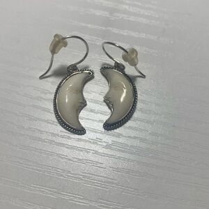 Sterling Silver Bone Moon Earrings